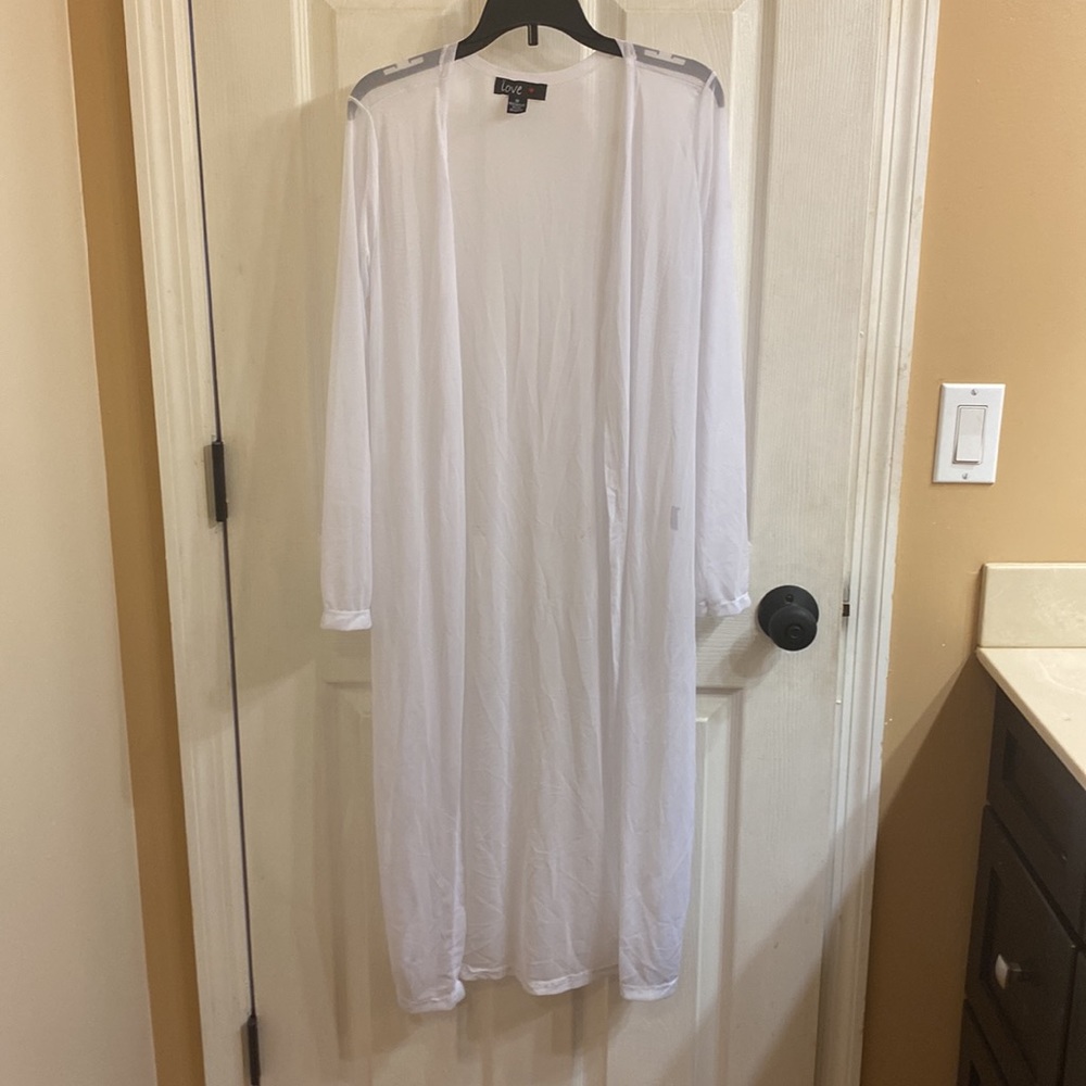Side Slit Mesh Duster Swim Cover Up